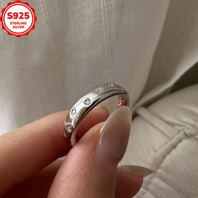 925 Low Allergy Micro Paved Small Ring for Women Featuring a Star