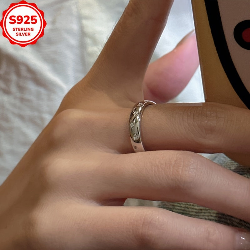 925 Low Allergy Micro Paved Small Ring for Women Featuring a Star