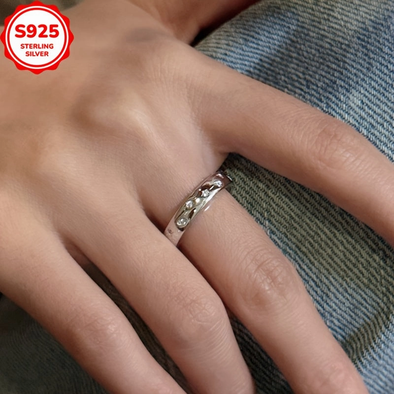925 Low Allergy Micro Paved Small Ring for Women Featuring a Star