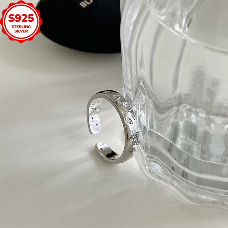 925 Low Allergy Micro Paved Small Ring for Women Featuring a Star