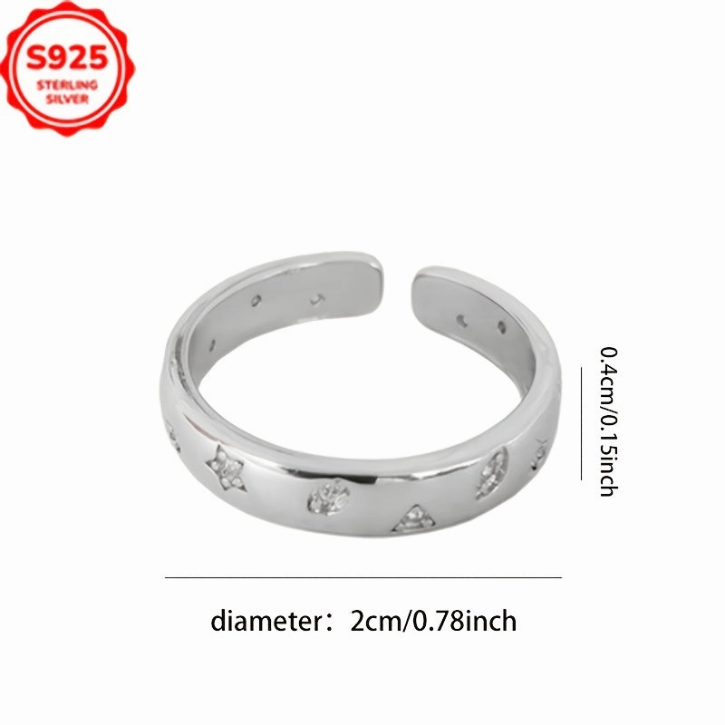 925 Low Allergy Micro Paved Small Ring for Women Featuring a Star