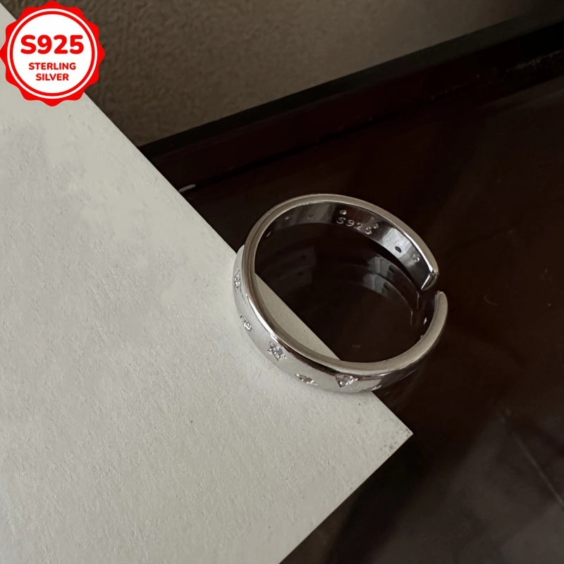 925 Low Allergy Micro Paved Small Ring for Women Featuring a Star