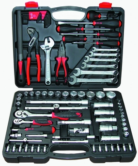 9531081001 Socket Wrench Set 1/4 Inch and 1/2 Inch 81 Pieces Plastic Case (German Import)