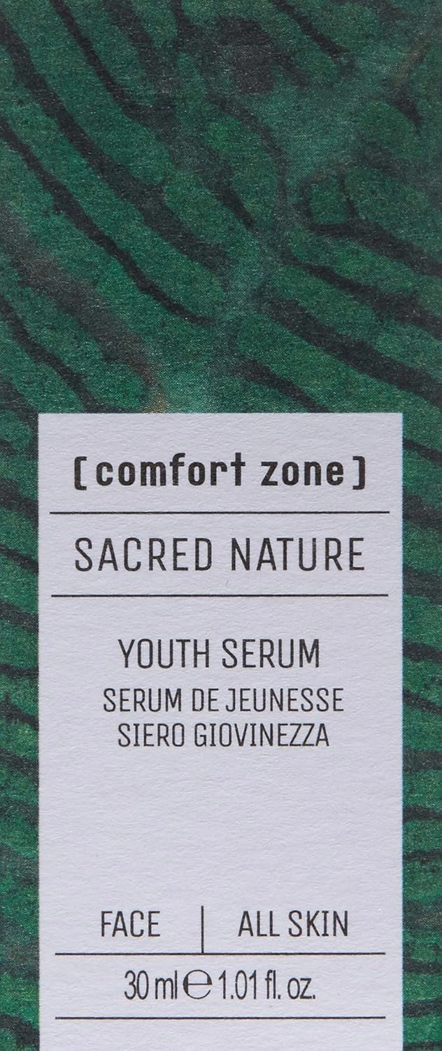 [ comfort zone ] Sacred Nature Youth Face Serum | Triple Action Anti-Aging Concentrate to Moisturize, Protect, and Firm, 100% Natural Fragrance, For All Skin Types