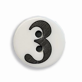 "3" Button (white)