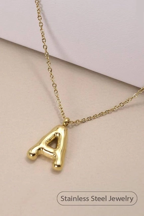 "A" Bubble Letter Necklace
