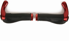 Absorption Ergonomic Grip, Handlebar Cover Mountain Road Lock on Grip Handlebar Grip Kit(Red) and Spare Parts