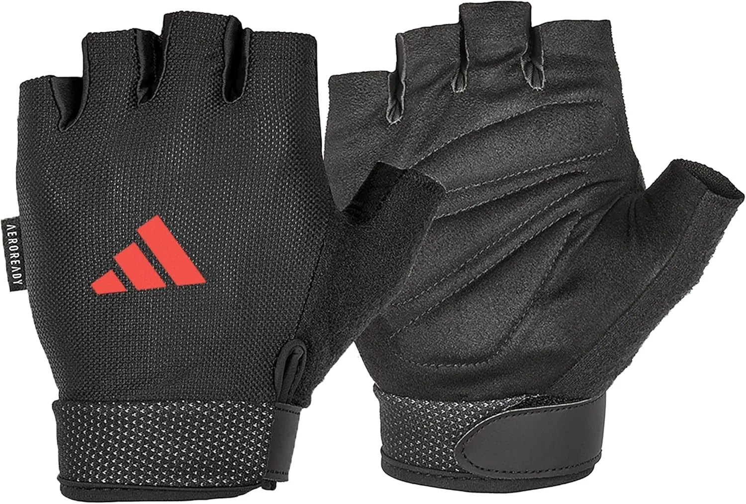 adidas Essential Weightlifting Gloves, Adjustable Fingerless Workout Gloves