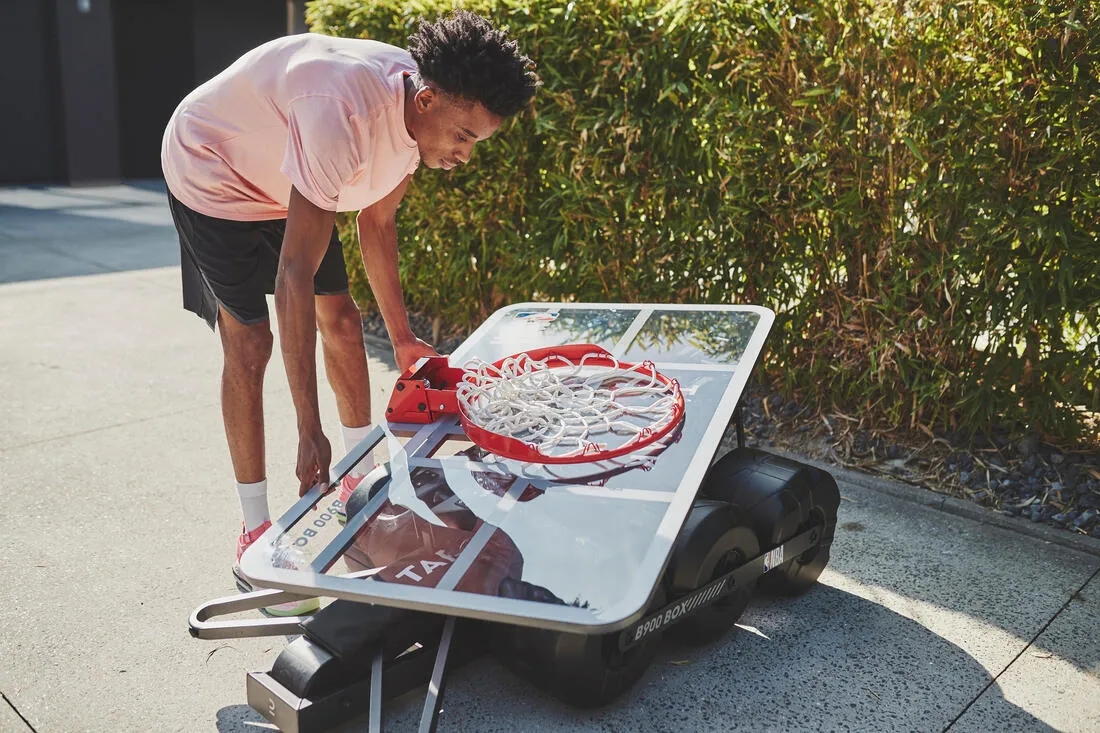 Adjustable (2.10m to 3.05m) Folding Basketball Hoop on Wheels B900 Box NBA