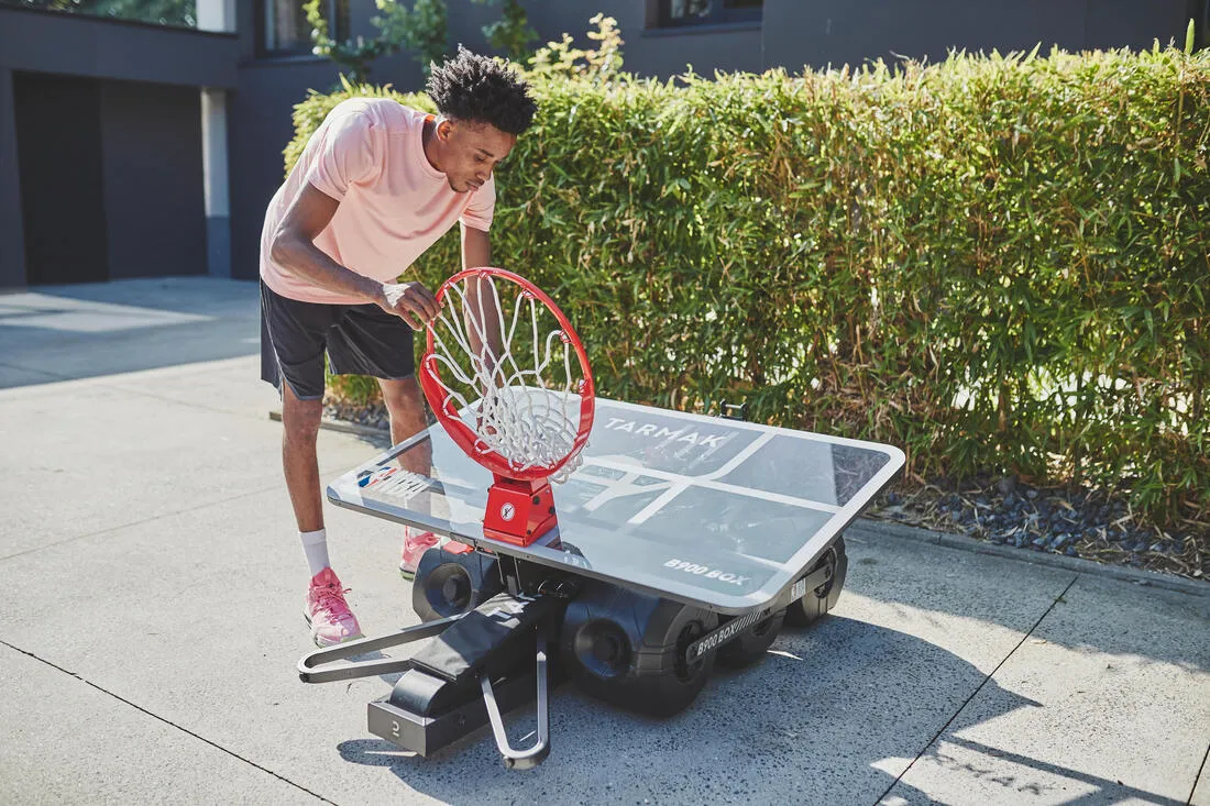 Adjustable (2.10m to 3.05m) Folding Basketball Hoop on Wheels B900 Box NBA