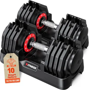 Adjustable Dumbbells Set of 2, 1-Sec Adjustable Weights Dumbbells Set, 5 in 1 Free Dumbbell with Anti-Slip Texture Handle, Weight Set For Home Gym Suit both Men and Women