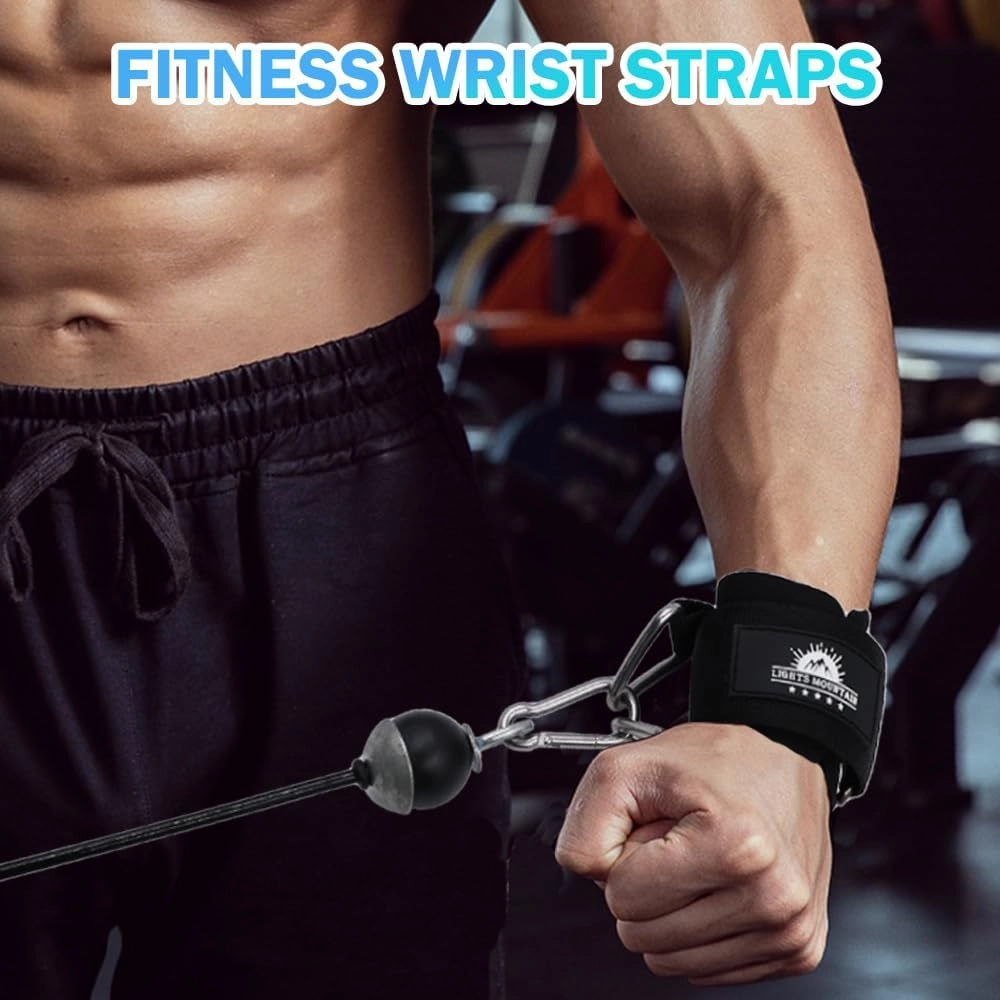 Adjustable Wrist Cuffs Neoprene Padded Straps for Cable Machines Strength Training Equipment