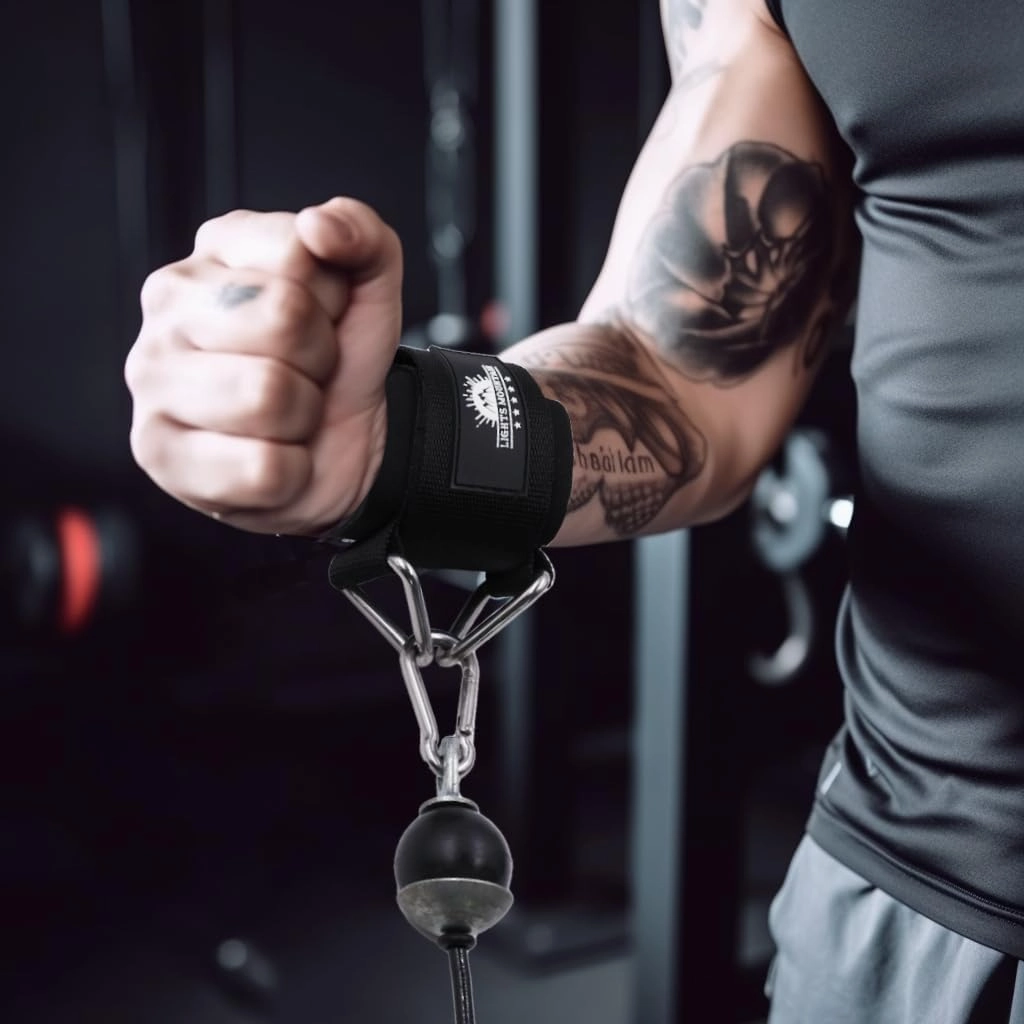 Adjustable Wrist Cuffs Neoprene Padded Straps for Cable Machines Strength Training Equipment