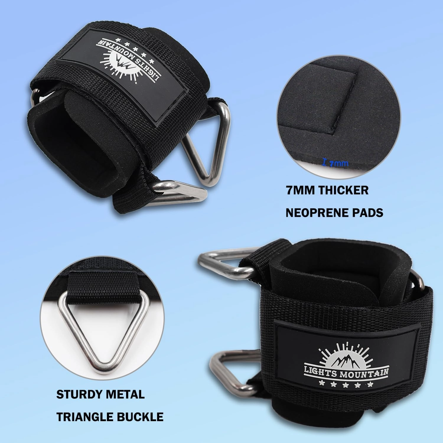 Adjustable Wrist Cuffs Neoprene Padded Straps for Cable Machines Strength Training Equipment