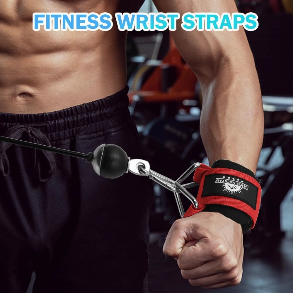 Adjustable Wrist Cuffs Neoprene Padded Straps for Cable Machines Strength Training Equipment