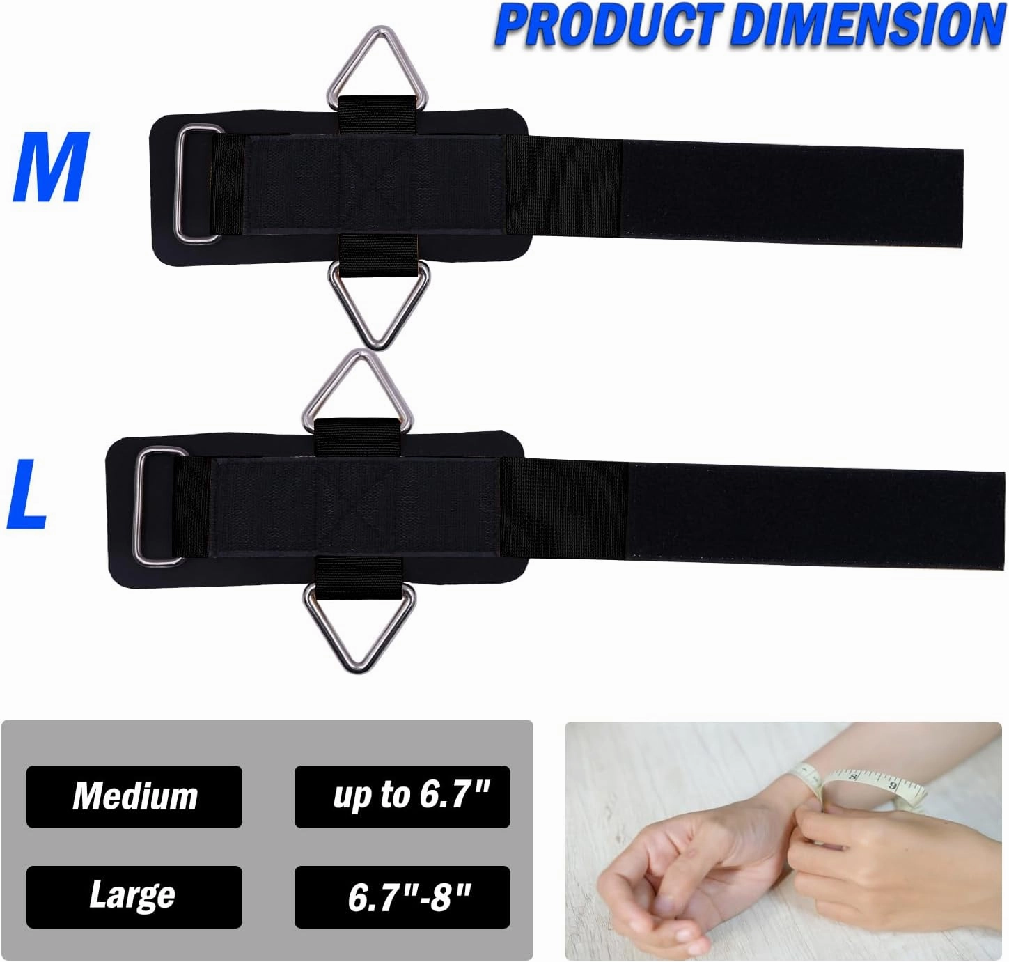 Adjustable Wrist Cuffs Neoprene Padded Straps for Cable Machines Strength Training Equipment