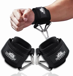 Adjustable Wrist Cuffs Neoprene Padded Straps for Cable Machines Strength Training Equipment