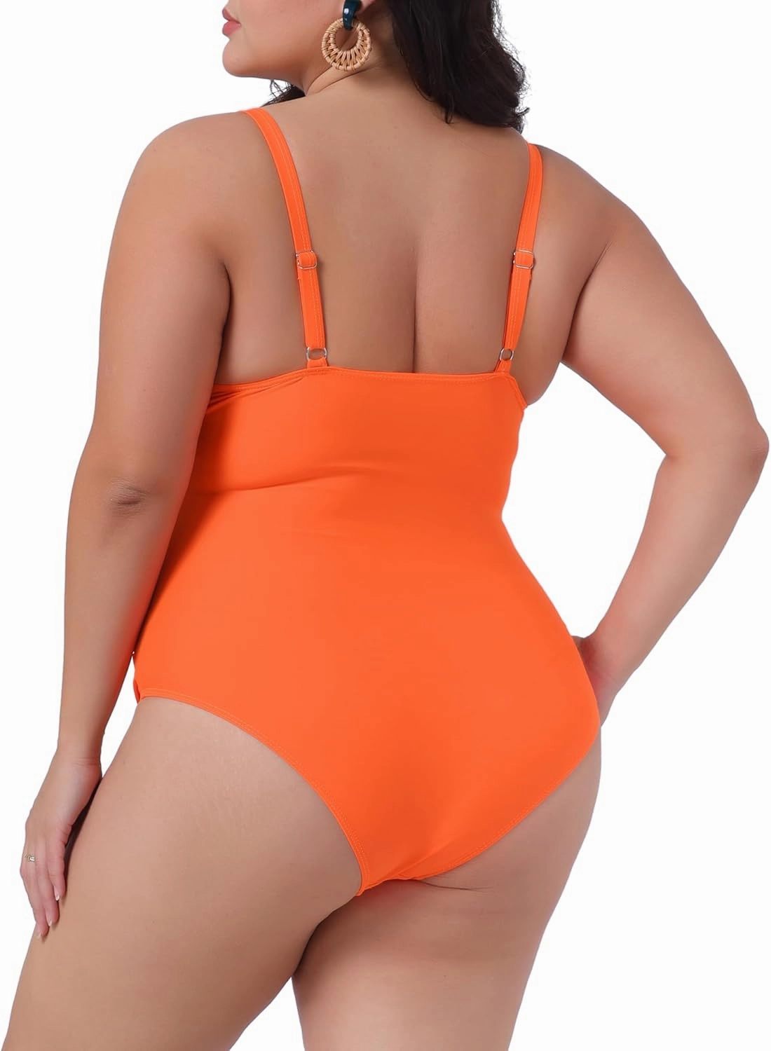 Agnes Orinda Plus Size Bikini for Women One Piece Bathing Suit Ruched Padded Slimming Swimsuit Swimwear