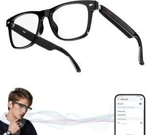 Ai Smart Translation Glasses Simultaneous Interpretation Glasses and Headphones, Bluetooth Language Translator for Men& Women-E13 Black