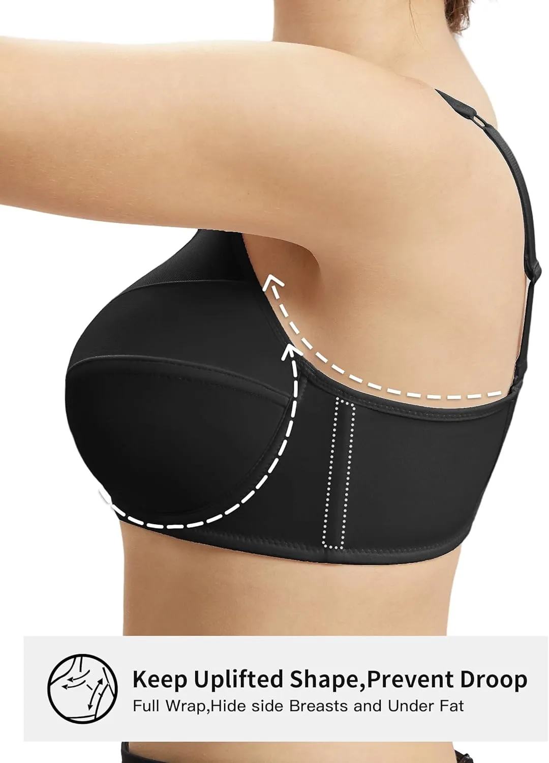 AILIVIN Underwire Minimizer Bras for Women Cross Back Full Coverage Plus Size Non Padded Bra,Lifting Bra for Heavy Breast