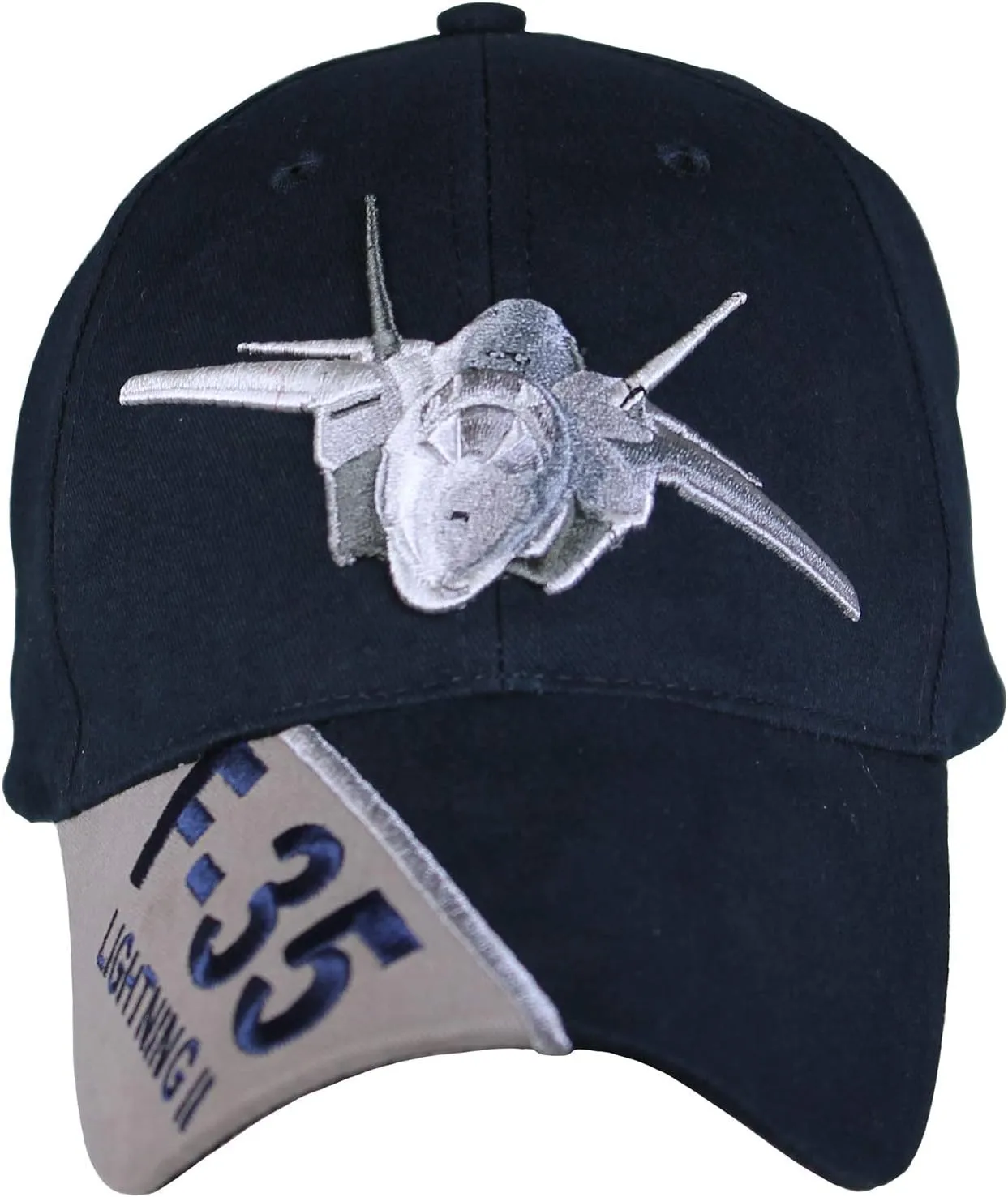 Air Force USAF 'F-35 Lightning II' Embroidered Ball Cap,Navy Blue,Adjustable