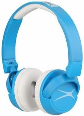 Altec Lansing Kid Safe 2-in-1 Bluetooth and Wired Headphones, Noise Cancelling, Volume Control, Wireless, Foldable Design (Blue)