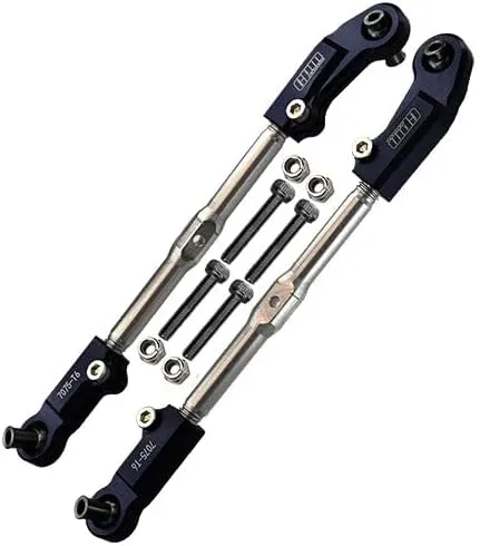 Aluminum   Stainless Steel Adjustable Front Steering Tie Rod for Arrma 1:8 KRATON 6S / RC Talion 6S / Outcast 6S / Electric Talion 6S / Notorious 6S / KRATON 6S V5 / Notorious 6S V5 - Black