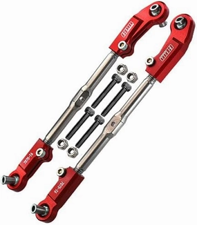 Aluminum   Stainless Steel Adjustable Front Steering Tie Rod for Arrma 1:8 KRATON 6S / RC Talion 6S / Outcast 6S / Electric Talion 6S / Notorious 6S / KRATON 6S V5 / Notorious 6S V5 - Red