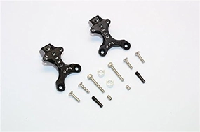 Aluminum Front/Rear Adjustable Shock Mount for 1/14 Thunder Tiger Kaiser XS - 2Pcs Set Black