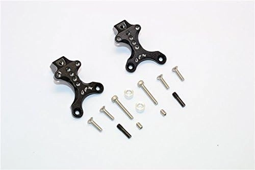 Aluminum Front/Rear Adjustable Shock Mount for 1/14 Thunder Tiger Kaiser XS - 2Pcs Set Black