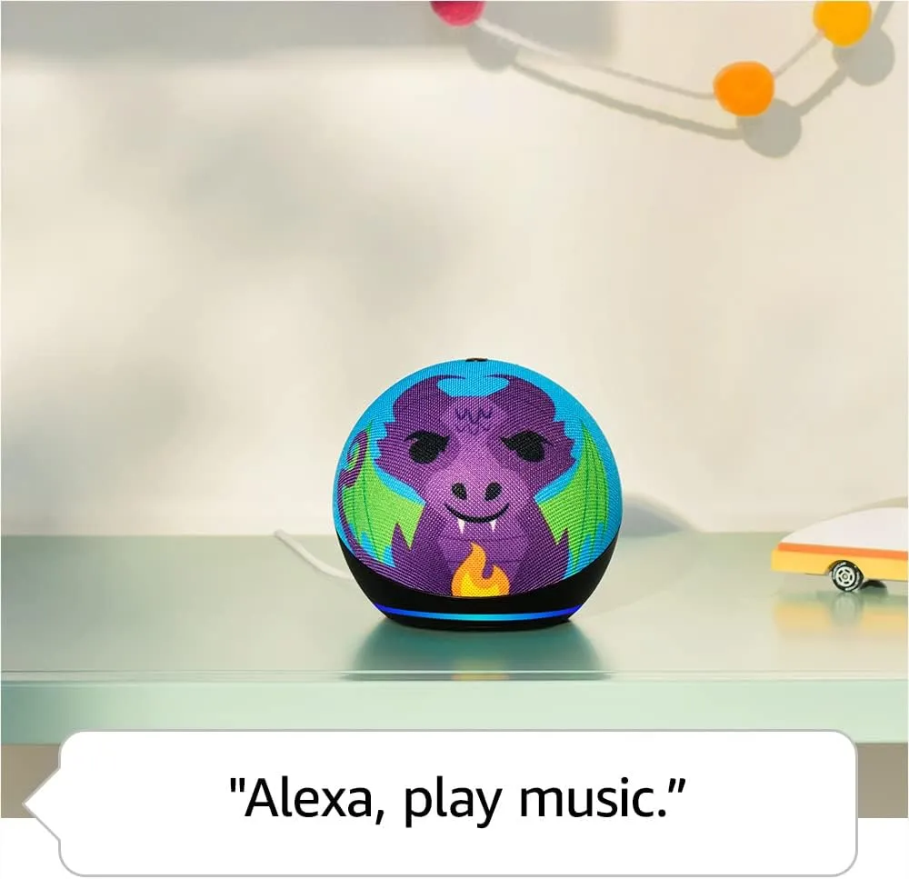 Amazon Echo Dot Kids with Alexa (newest model), Designed for kids, with parental controls, Includes 1 Year of Amazon Kids , Owl