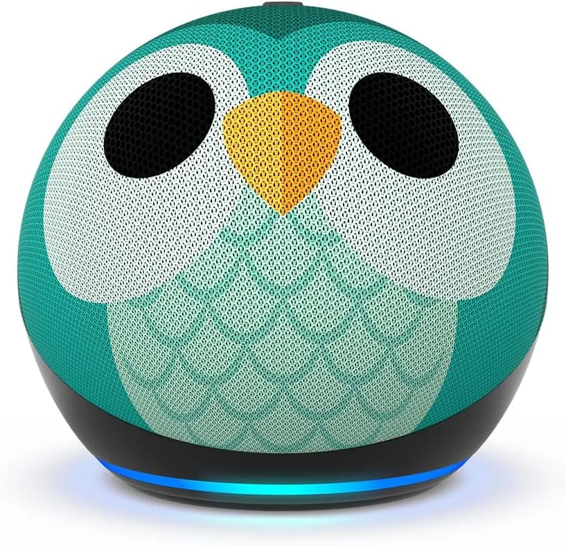 Amazon Echo Dot Kids with Alexa (newest model), Designed for kids, with parental controls, Includes 1 Year of Amazon Kids , Owl