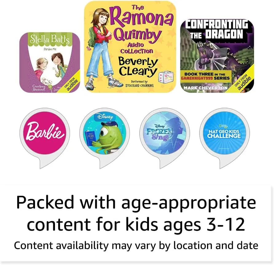 Amazon Echo Dot Kids with Alexa (newest model), Designed for kids, with parental controls, Includes 1 Year of Amazon Kids , Owl