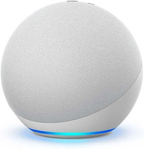 Amazon Echo (newest model), Alexa speaker with premium sound, Ideal for large bedrooms, living rooms and kitchens, Glacier White