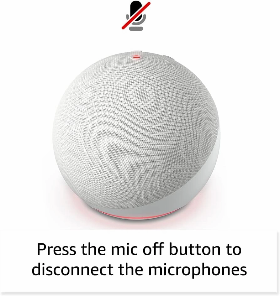 Amazon Echo Dot (newest model), Vibrant sounding Alexa speaker, Great for bedrooms, dining rooms and offices, Glacier White