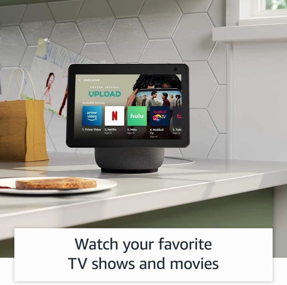 Amazon Echo Show 10 (newest model), HD smart display with premium sound, motion and Alexa, Charcoal