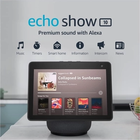 Amazon Echo Show 10 (newest model), HD smart display with premium sound, motion and Alexa, Charcoal