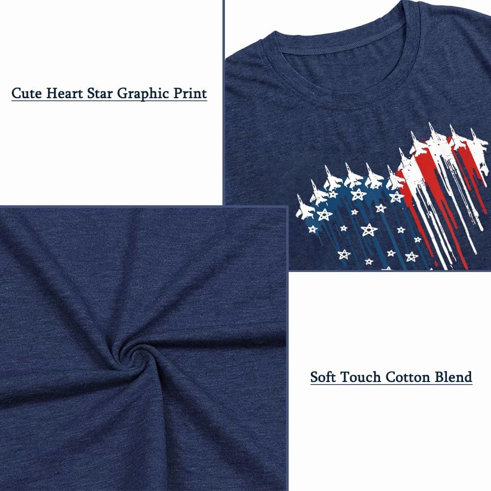 American Flag Graphic Tees for Women 4th of July Patriotic Shirts Cute Sunflower Short Sleeve Tops