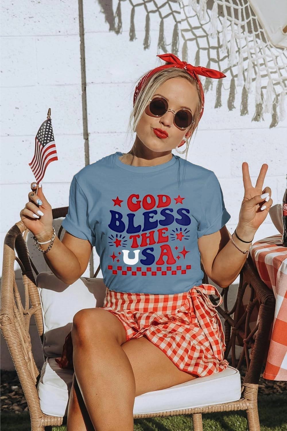 American Flag Graphic Tees for Women 4th of July Patriotic Shirts Cute Sunflower Short Sleeve Tops
