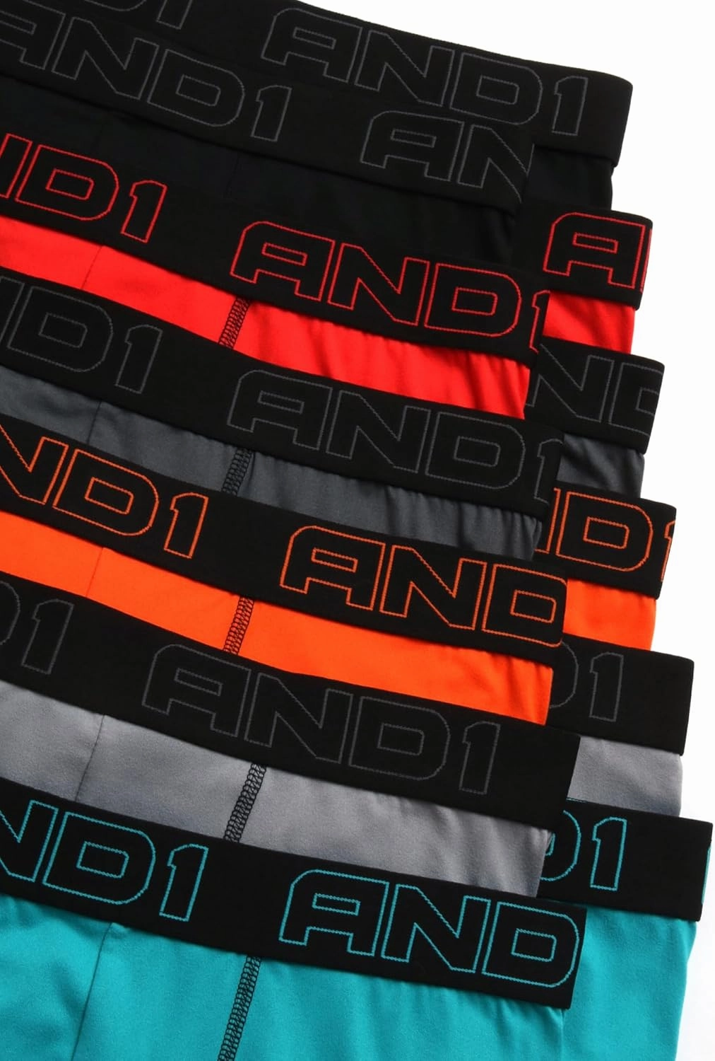 AND1 Men's Underwear Boxer Briefs - 12 Pack Sport Performance Compression Boxers for Men with Functional Fly Pouch (S-3XL)