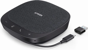 Anker PowerConf S330 USB Speaker, Conference Speaker for Home Office, Smart Voice Filter, Plug & Play, 4 Microphones for 360° Room Coverage, Clear Sound Profile