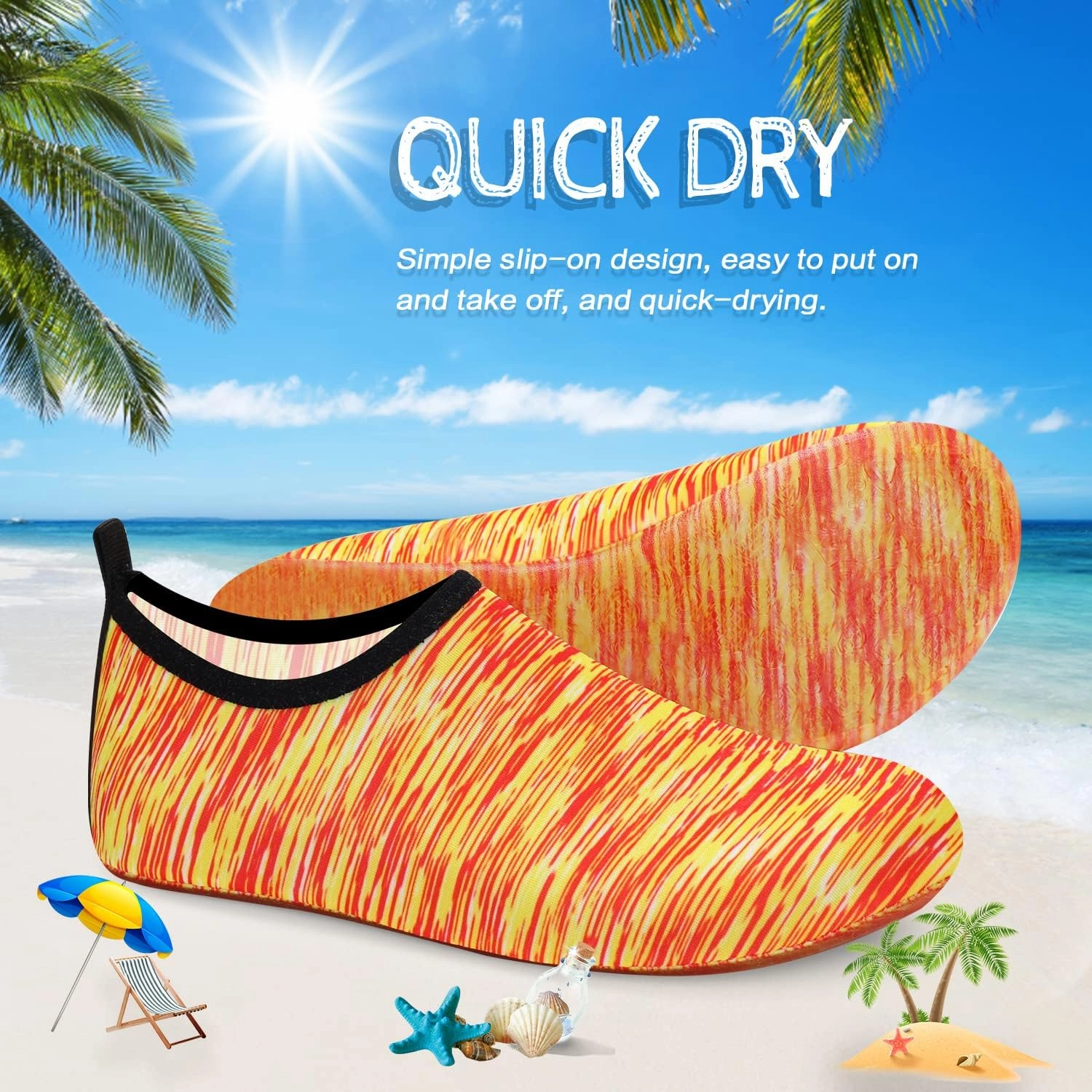ANLUKE Water Shoes Barefoot Aqua Yoga Socks Quick-Dry Beach Swim Surf Shoes for Women Men