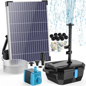Antfraer Solar Pond Filter with Water Pump, 10W Solar Pond Filter Kit, Solar Pond Filter Box with Water Shortage Protection & 6.6ft Clear Tubing for Pond Koi Pond Garden Fountain Waterfall