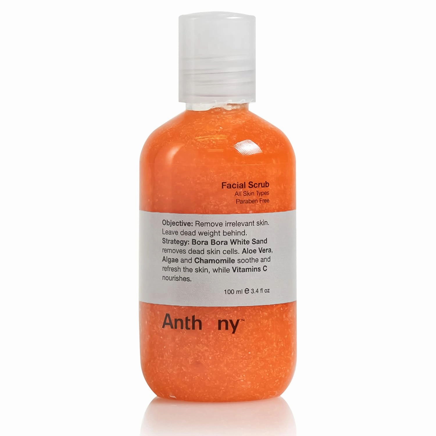 Anthony Facial Scrub – Men’s Exfoliating Face Wash with Vitamin C, Aloe, Chamomile and Algae for Deep Cleansing and Detoxifying 3.4 Fl Oz