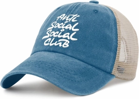 Anti Social Club Hat for Womens Retro Cycling Caps for Mens AllBlack Ball Caps Vintage for Lawyer
