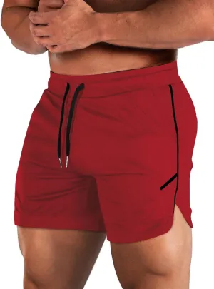 Aolesy Mens Workout Shorts with Zip Pocket 5" Lightweight Gym Running Shorts Linerless Bodybuilding Athletic Shorts