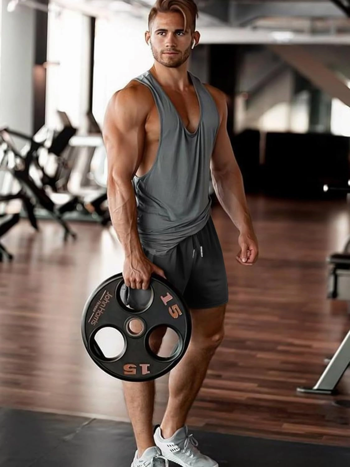 Aolesy Mens Workout Shorts with Zip Pocket 5" Lightweight Gym Running Shorts Linerless Bodybuilding Athletic Shorts