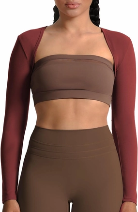 Aoxjox Women's Long Sleeve Open Front Lexi Lined Bolero Shrug Crop Top Cardigan
