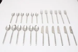 Artisan Dot Hammered Silver Cutlery Set of 24