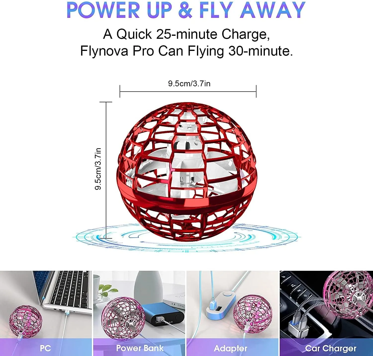 ATHLERIA Pro Hand Operated Mini Drone for Kids Teens,Led Light Arrow Rocket Helicopter Flying Ball Toy,Flying Spinner Interactive Toys,Birthdays for Boys Girls 6 